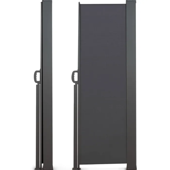 Paravent rétractable extérieur 180 x 500 cm gris anthracite