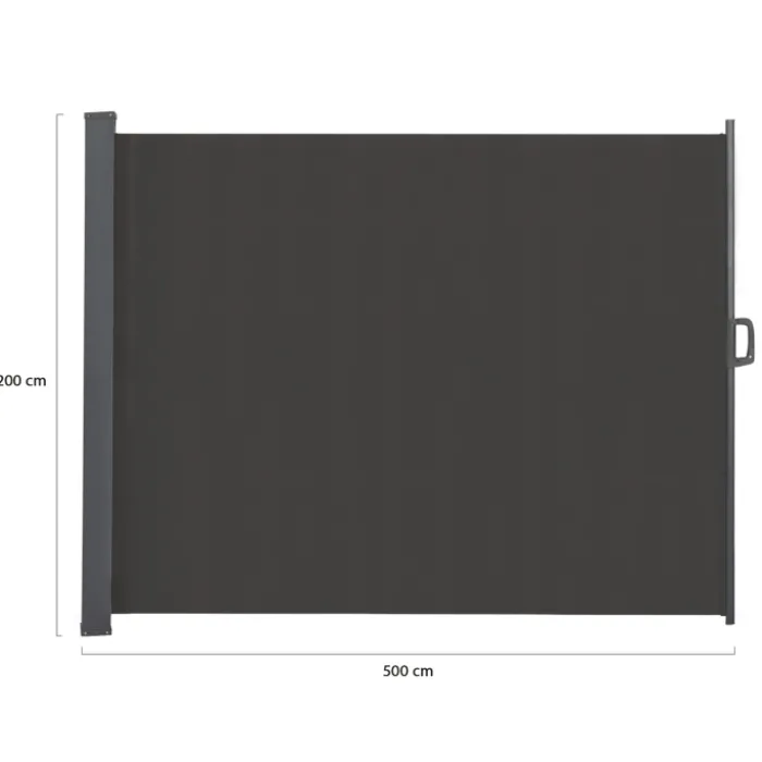 Paravent rétractable 5x2m gris anthracite