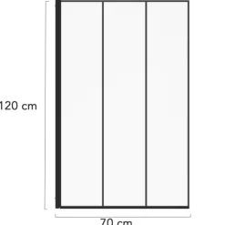 Pare baignoire 1 volet 70x120cm