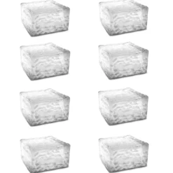 Pavés solaires en verre 4 LEDS blanches éclairage de jardin