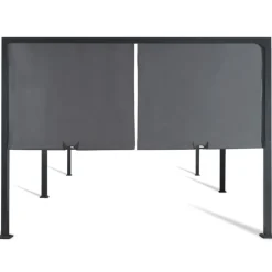 Pergola avec rideaux coulissants gris anthracite 3x6m