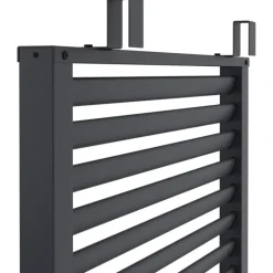 Pergola bioclimatique lames orientables acier 3x4 M avec persiennes horizontales gris anthracite