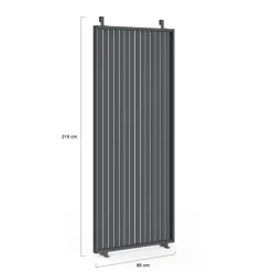 Pergola bioclimatique lames orientables acier 3x4 M avec persiennes verticales gris anthracite