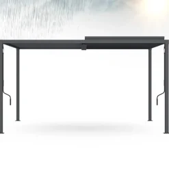 Pergola bioclimatique 3x4 M lames orientables acier gris anthracite