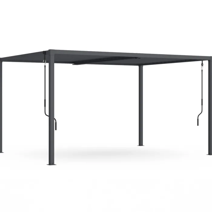 Pergola bioclimatique 3x4 M lames orientables acier gris anthracite