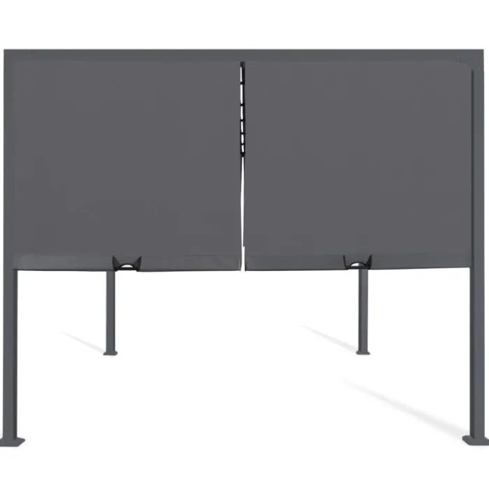 Pergola coulissante gris anthracite 2 pans 3x3 M