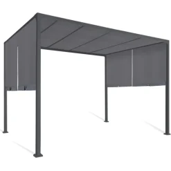 Pergola coulissante gris anthracite 2 pans 3x3 M