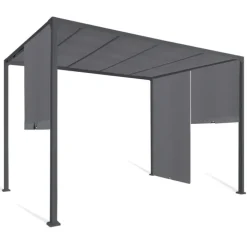 Pergola coulissante gris anthracite 2 pans 3x3 M