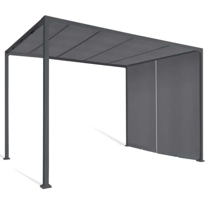 Pergola coulissante gris anthracite 2 pans 3x3 M