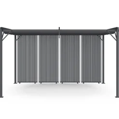 Pergola édition collector persiennes verticales toit rétractable 3x4 M 4 pans modulables gris anthracite