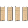 Pergola édition collector persiennes horizontales effet bois et toit rétractable 3x4M 4 pans modulables gris anthracite