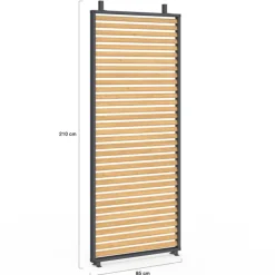 Pergola édition collector persiennes horizontales effet bois et toit rétractable 3x4M 4 pans modulables gris anthracite