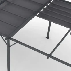 Pergola édition intégrale moustiquaire toit rétractable 3x6 M et 6 rideaux gris
