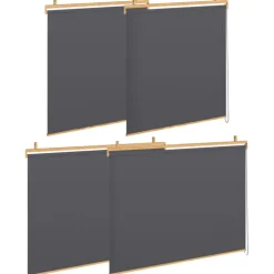 Pergola effet bois 3x4 M toit rétractable et 4 stores gris anthracite