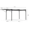 Pergola gris anthracite 3x4M avec auvent et toit réglable