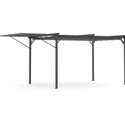 Pergola gris anthracite 3x4M avec auvent et toit réglable