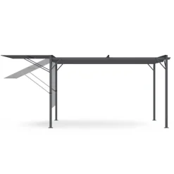 Pergola gris anthracite 3x4M avec auvent et toit réglable