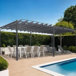 Pergola lames orientables gris anthracite 3x6m