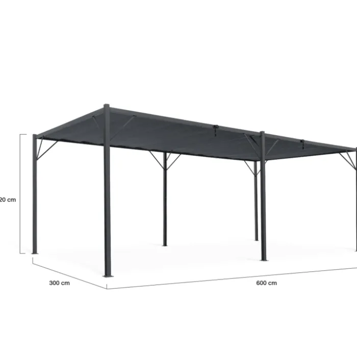 Pergola lames orientables gris anthracite 3x6m