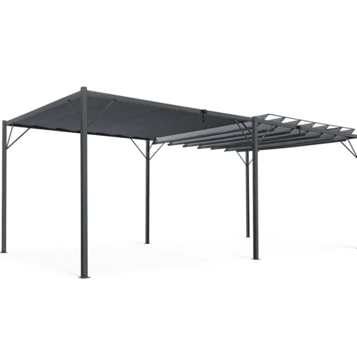 Pergola lames orientables gris anthracite 3x6m