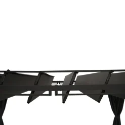 Pergola lames orientables avec 4 rideaux gris 3x4 M