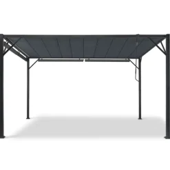 Pergola lames orientables et stores gris anthracite