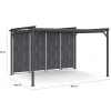 Pergola persienne 3x4 M gris anthracite avec toit rétractable et 4 pans modulables