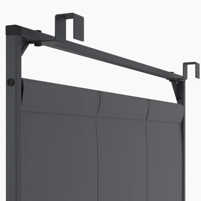 Pergola persienne 3x4 M gris anthracite avec toit rétractable et 4 pans modulables