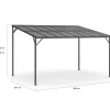 Pergola toit rigide en polycarbonate 3x4 M gris anthracite