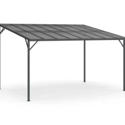 Pergola toit rigide en polycarbonate 3x4 M gris anthracite