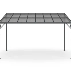 Pergola toit rigide en polycarbonate 3x4 M gris anthracite