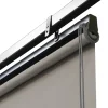 Pergola toit rétractable taupe et stores enrouleurs