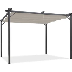 Pergola toit rétractable taupe 3x4 M