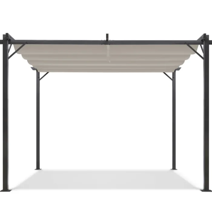 Pergola toit rétractable taupe 3x4 M