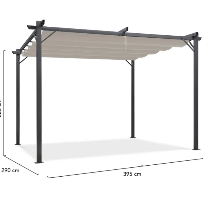 Pergola toit rétractable taupe 3x4 M