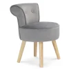 Petit fauteuil crapaud gris en velours