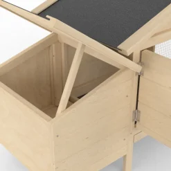 Petit poulailler en bois pour 2 poules avec enclos et pondoir sur pilotis