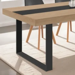 Pieds de table carrés en métal noir design industriel