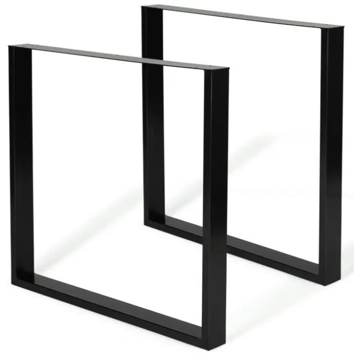 Pieds de table carrés en métal noir design industriel