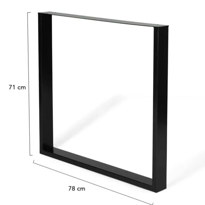 Pieds de table carrés en métal noir design industriel