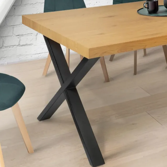 Pieds de table en X en métal noir