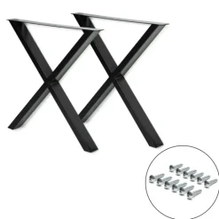Pieds de table en X en métal noir