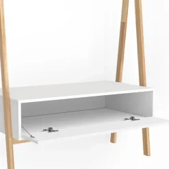 Portant enfant tipi avec 1 porte blanc et bois 130 cm