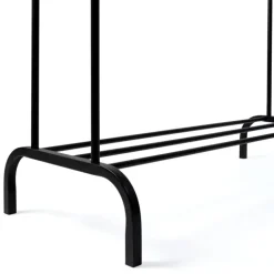 Portant vêtements double en métal noir avec étagère à chaussures