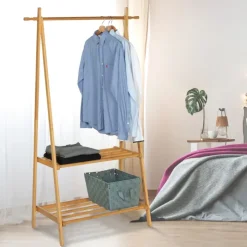 Portant vêtements en bambou