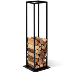 Porte bûches vertical intérieur 112 CM en métal noir