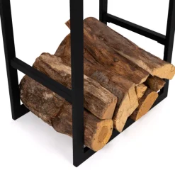 Porte bûches vertical intérieur 170 cm en métal noir