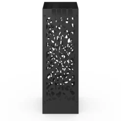 Porte parapluie carré en acier noir 45 cm