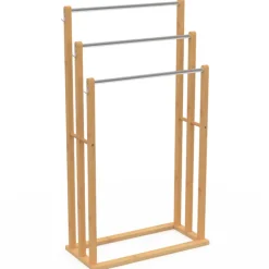 Porte serviettes en bambou 3 niveaux