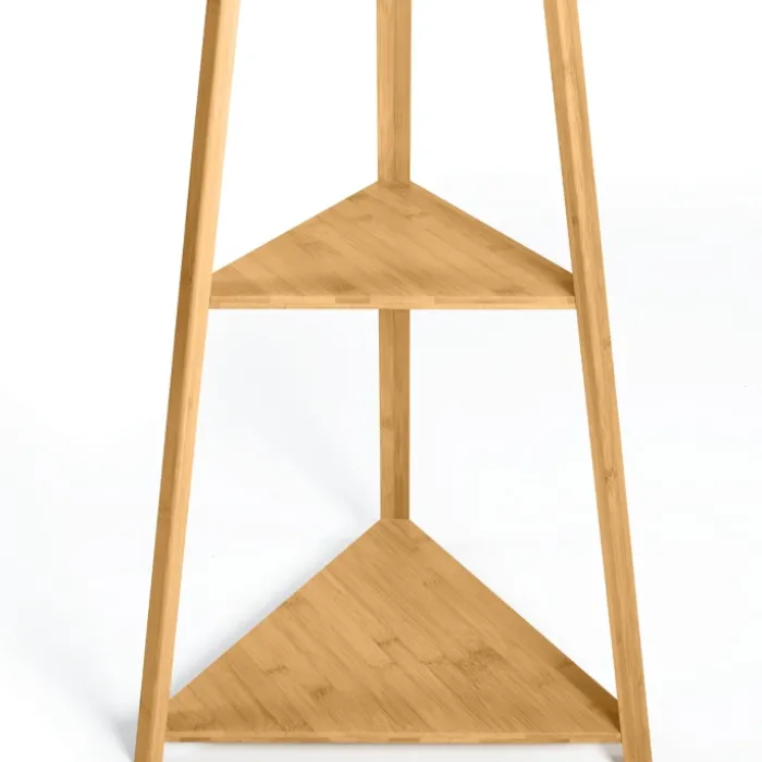 Porte-manteau bambou avec étagères d’angle